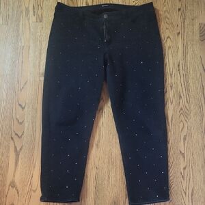Black Studded Women's Jeans size 16W more like 16WP